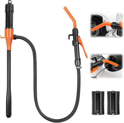 Electric Fuel Transfer Pump Adjustable, 2.8 GPM, Battery Powered | Portable hand siphon pump with adjustable-flow