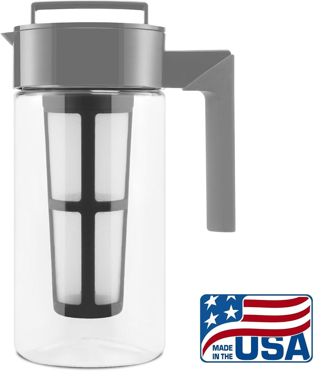 Deluxe Cold Brew Coffee Maker - BPA-Free Tritan Pitcher with Airtight Leakproof Lid, Silicone Grip Handle, Fine-Mesh
