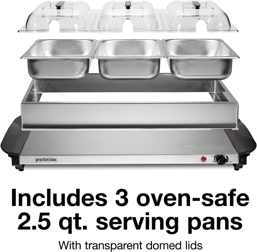 Electric Buffet Server & Food Warmer With Lids