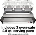 Electric Buffet Server & Food Warmer With Lids