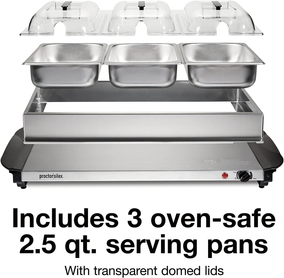 Electric Buffet Server & Food Warmer With Lids