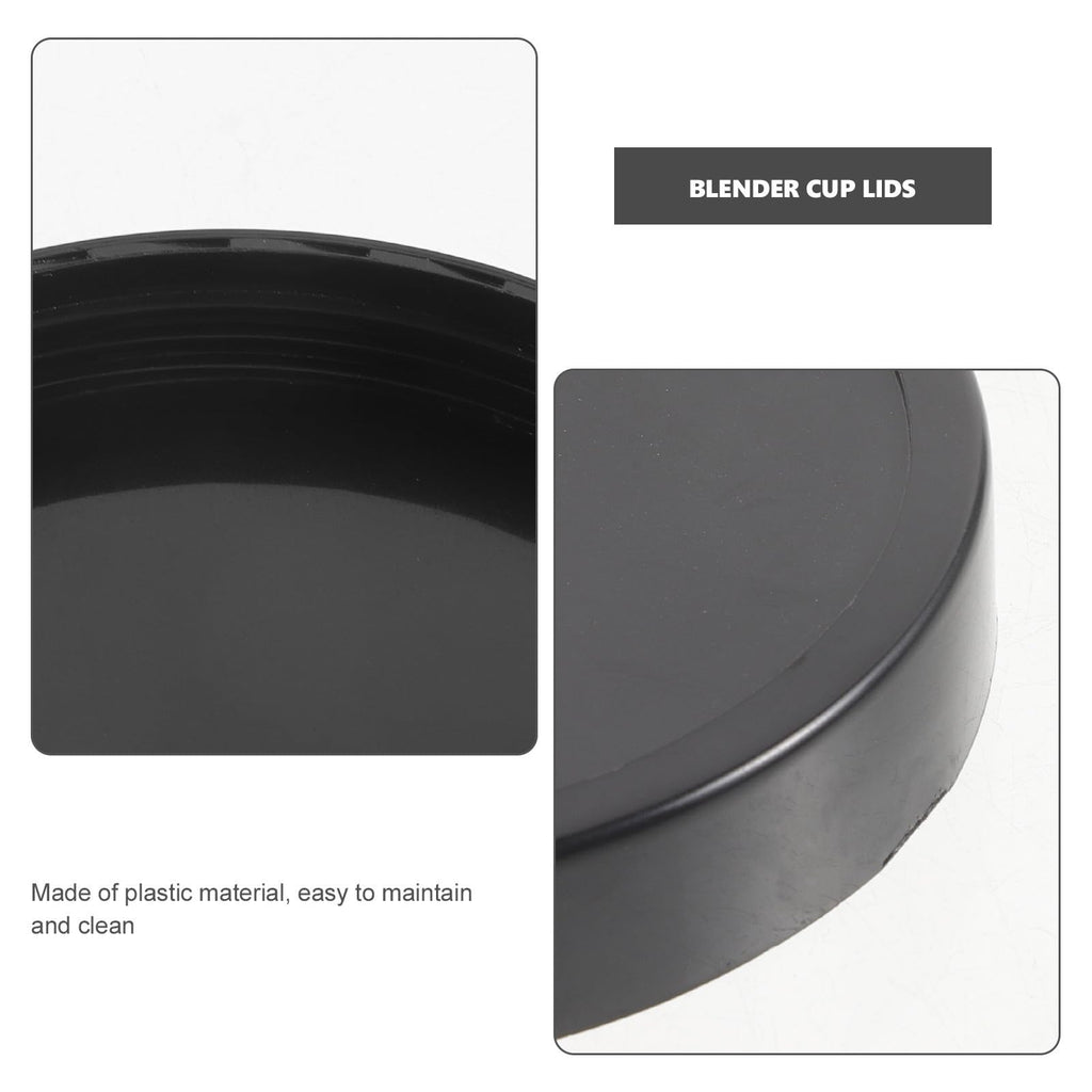 4 Pack Blender Cup Lids Black Plastic Flat Cover Replacement