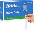 1000 Count Heavy Duty Clear Plastic Forks