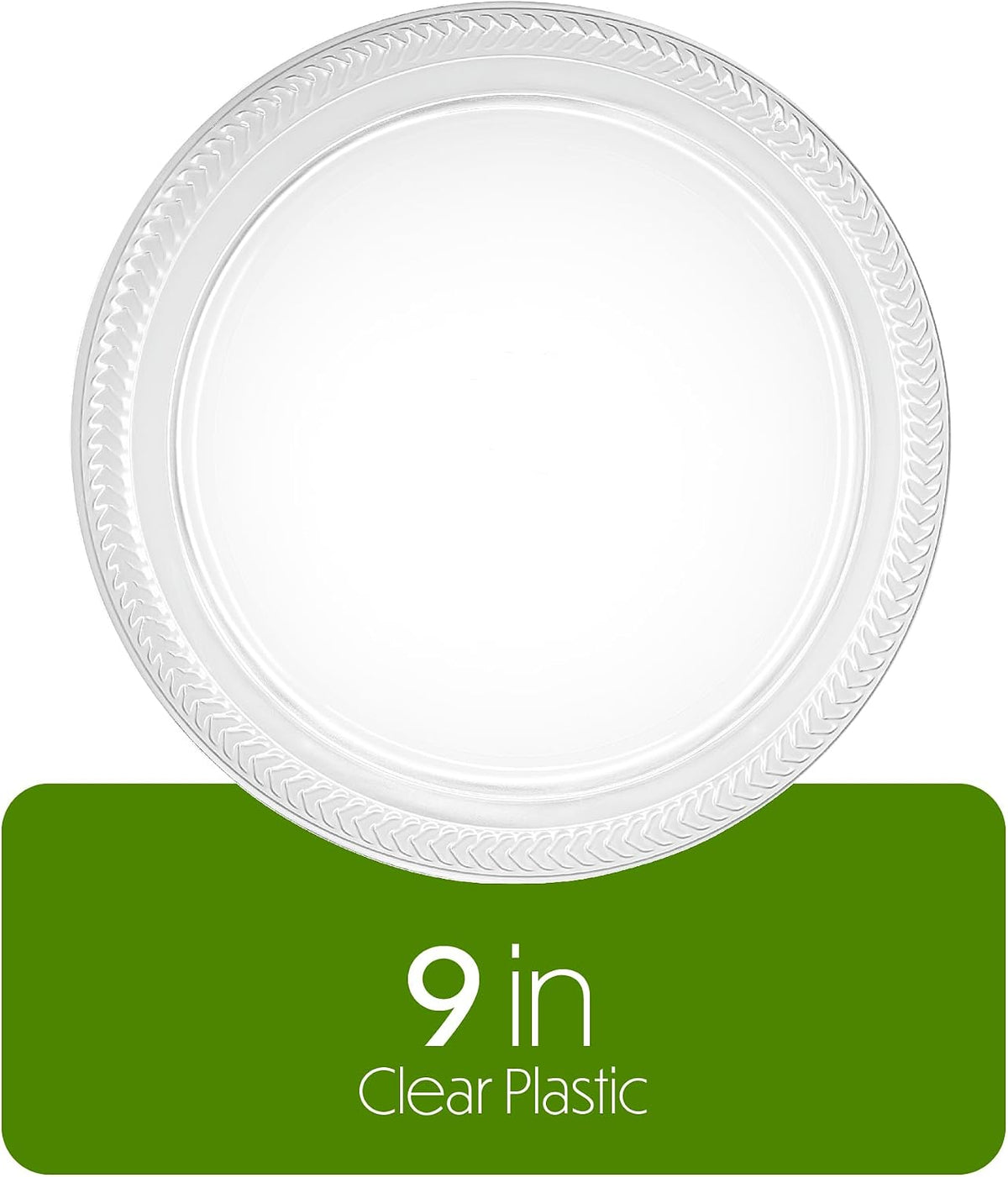 40 Pack Clear Plastic Plates 9 Inch Durable Disposable Plastic Dinner Plates for Parties Events BBQ