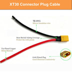 XT30 Plug Connector,16AWG XT30 Pigtail,10CM Silicone Wire.