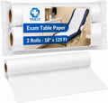 Exam Table Paper - 18''x125’ Disposable Standard White Crepe - Paper Rolls for Spas, Doctors, Chiropractors and