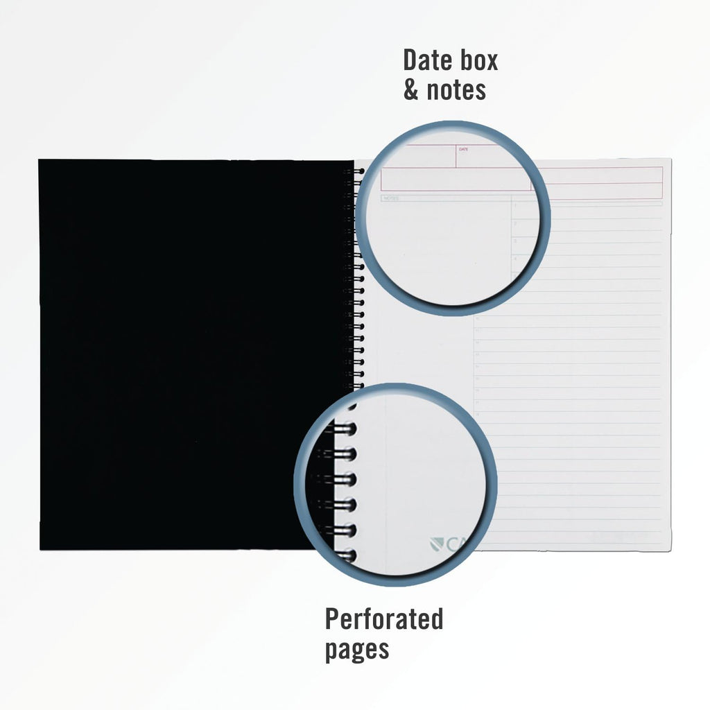 Business Notebook, Action Planner, Legal Ruled Paper, 8-1/2" x 11", 80 Sheets, Flexible Soft Touch Cover, Wirebound