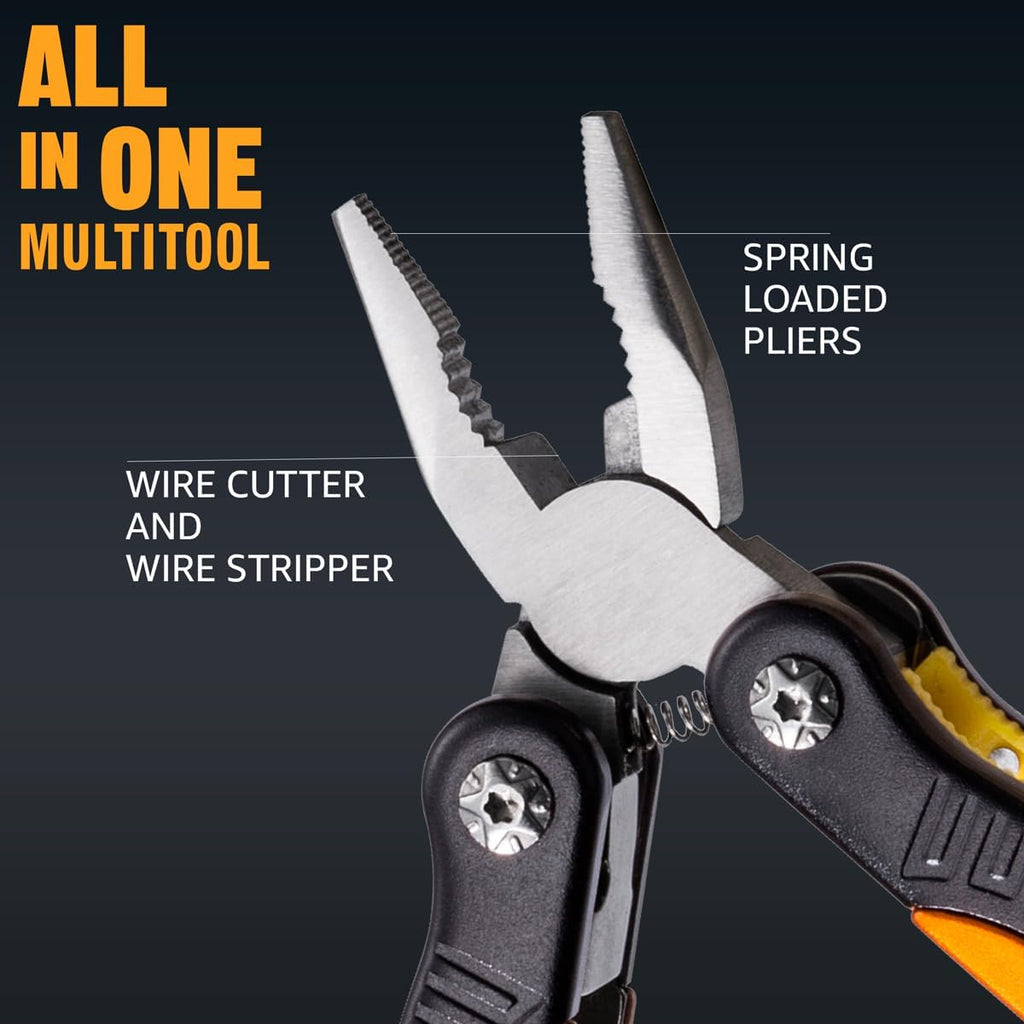 Mini Multitool Knife 12 in 1 Small Pocket Multi Tool with Knife and Pliers - Best Small Multi Purpose All in One