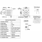 Nema 14 Stepper Motor 35mm Body 1.8 ° 1A 2 Phase 4-Lead with 50CM Cable