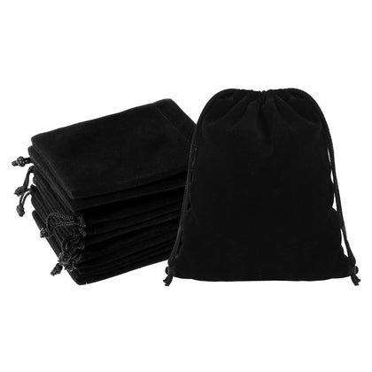 4x5 Black Velvet Drawstring Bags for Jewelry Gifts Favors