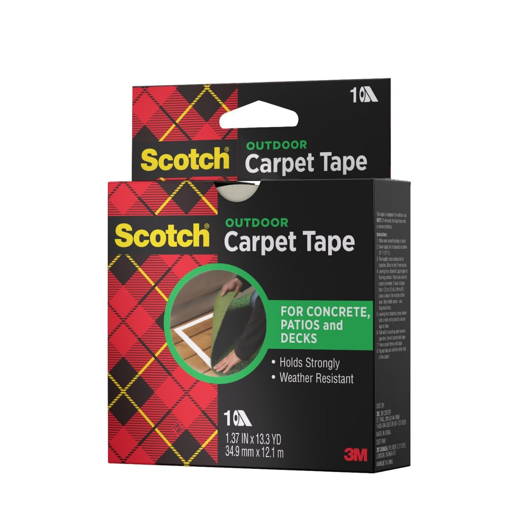 3M Double-Sided Carpet Tape 1.3 in x 40 ft Rolls, 2 Pack