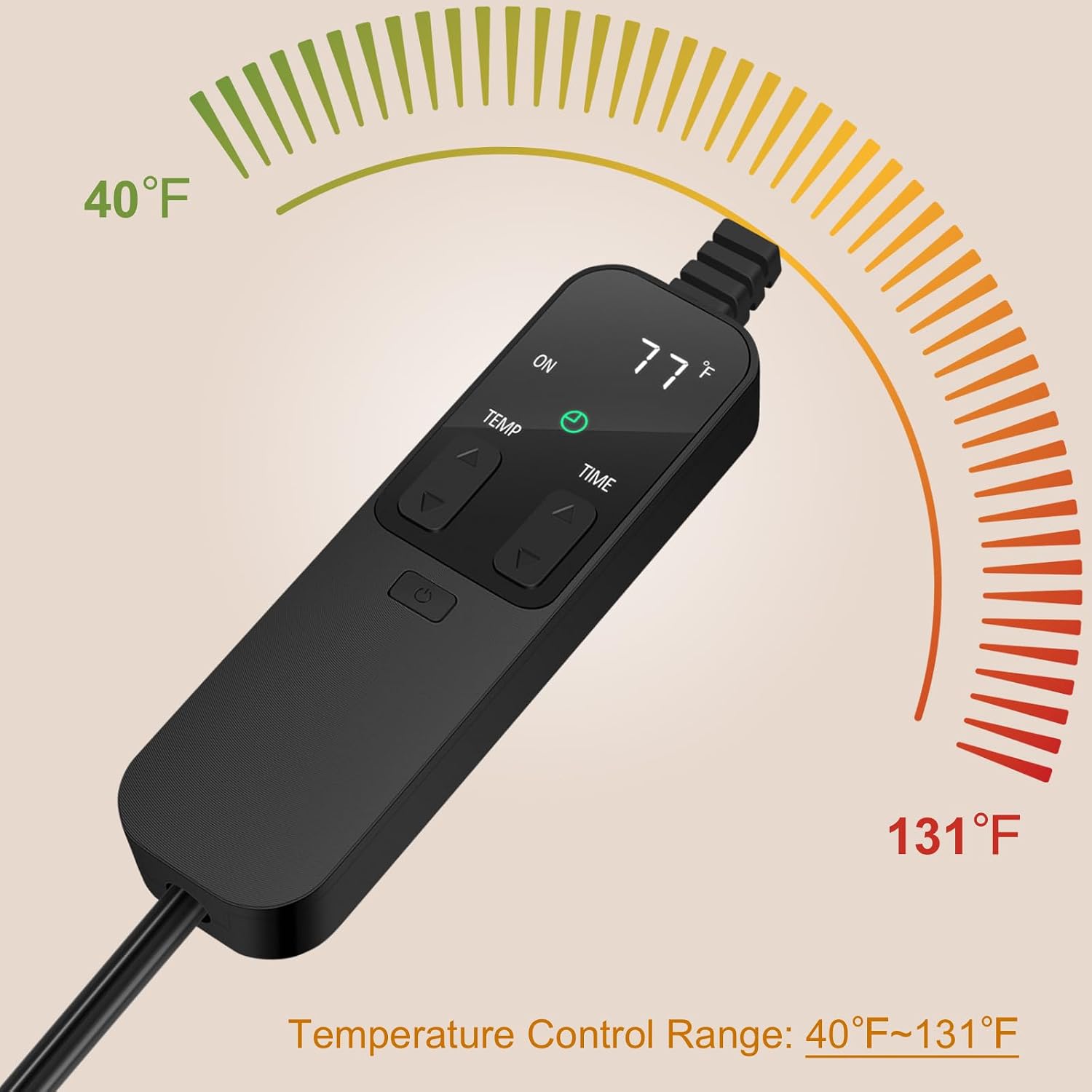 Reptile Heating Pad with PID Thermostat & Timer, 8”x12” Under Tank Heater for Hermit Crab, Snake, Turtle, Lizard