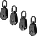 Antrader Single Pulley Block,M15 Pulley Block,Stainless Steel,Black,4Pcs