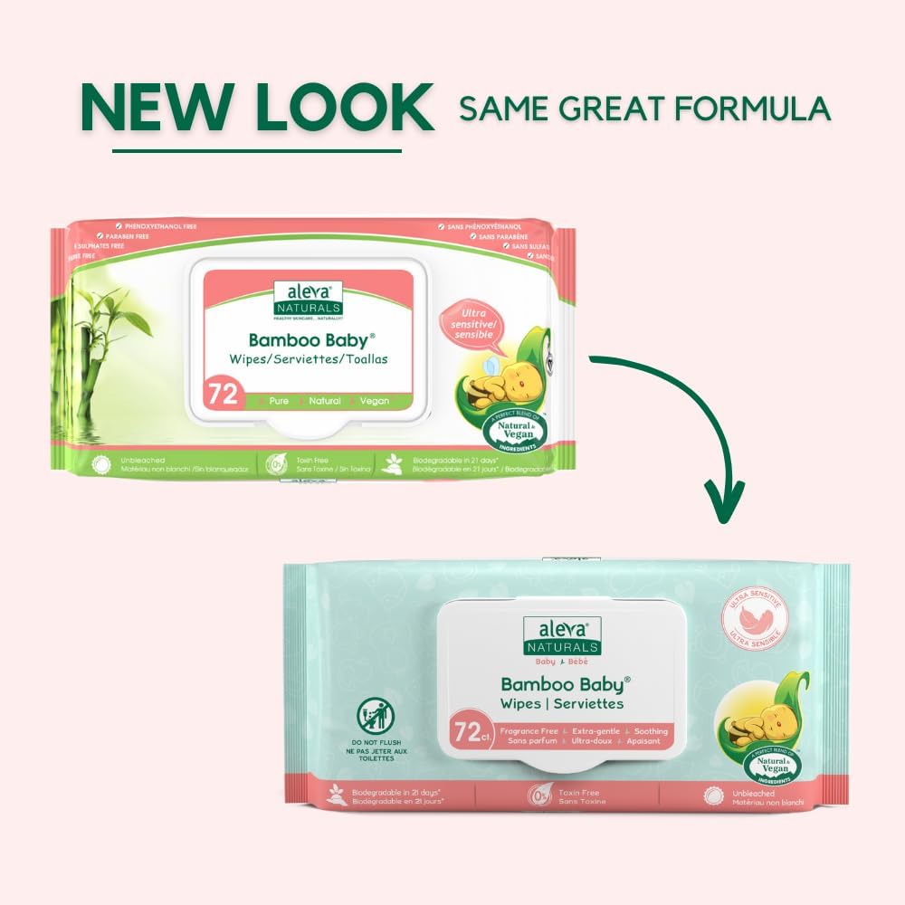 Bamboo Baby Sensitive Wipes | Unscented | Extra Strong and Ultra Soft | Natural and Organic Ingredients | Certified