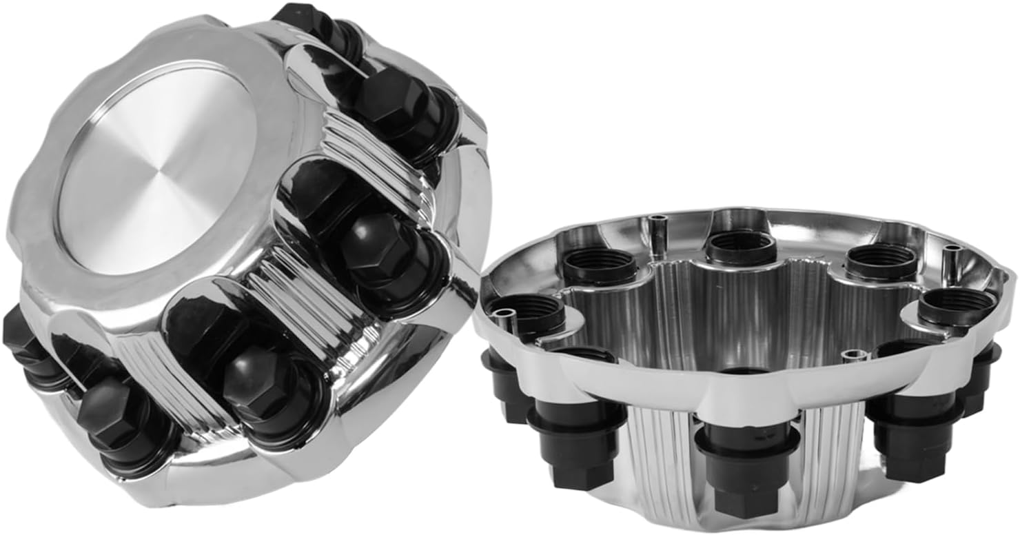 (Set of 4) Chrome Wheel Center Caps 8 Lugs Fit for Select Van | 16 Inch & Truck - Replacement 15039489, 15039488