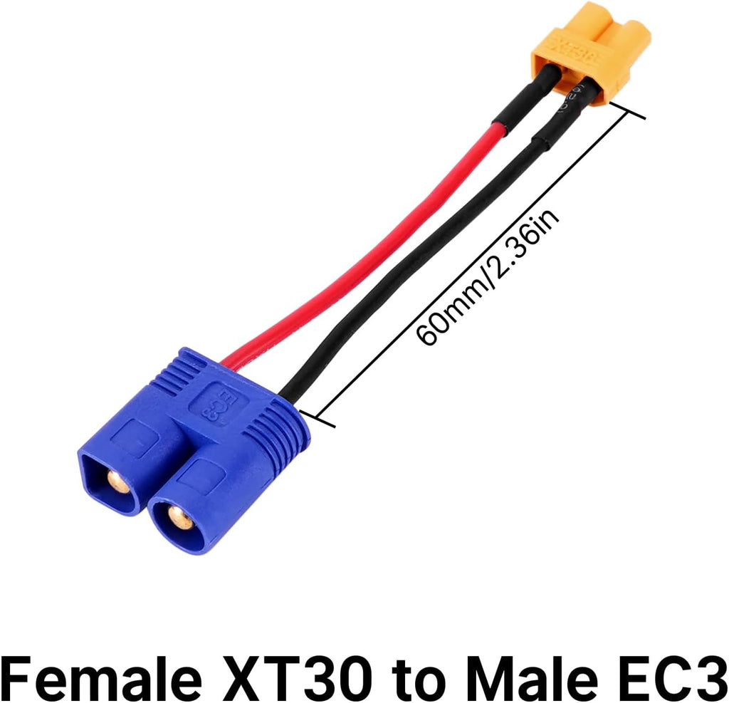 INJORA XT30 to JST-RCY JST PH2.0 TRX-4M T-Style EC3 Battery Adapter Cable
