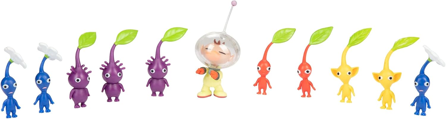Nintendo Captain Olimar & Pikmin Action Figures Set – Includes 11 Highly Detailed Figurines - Pikmin Come in Colors