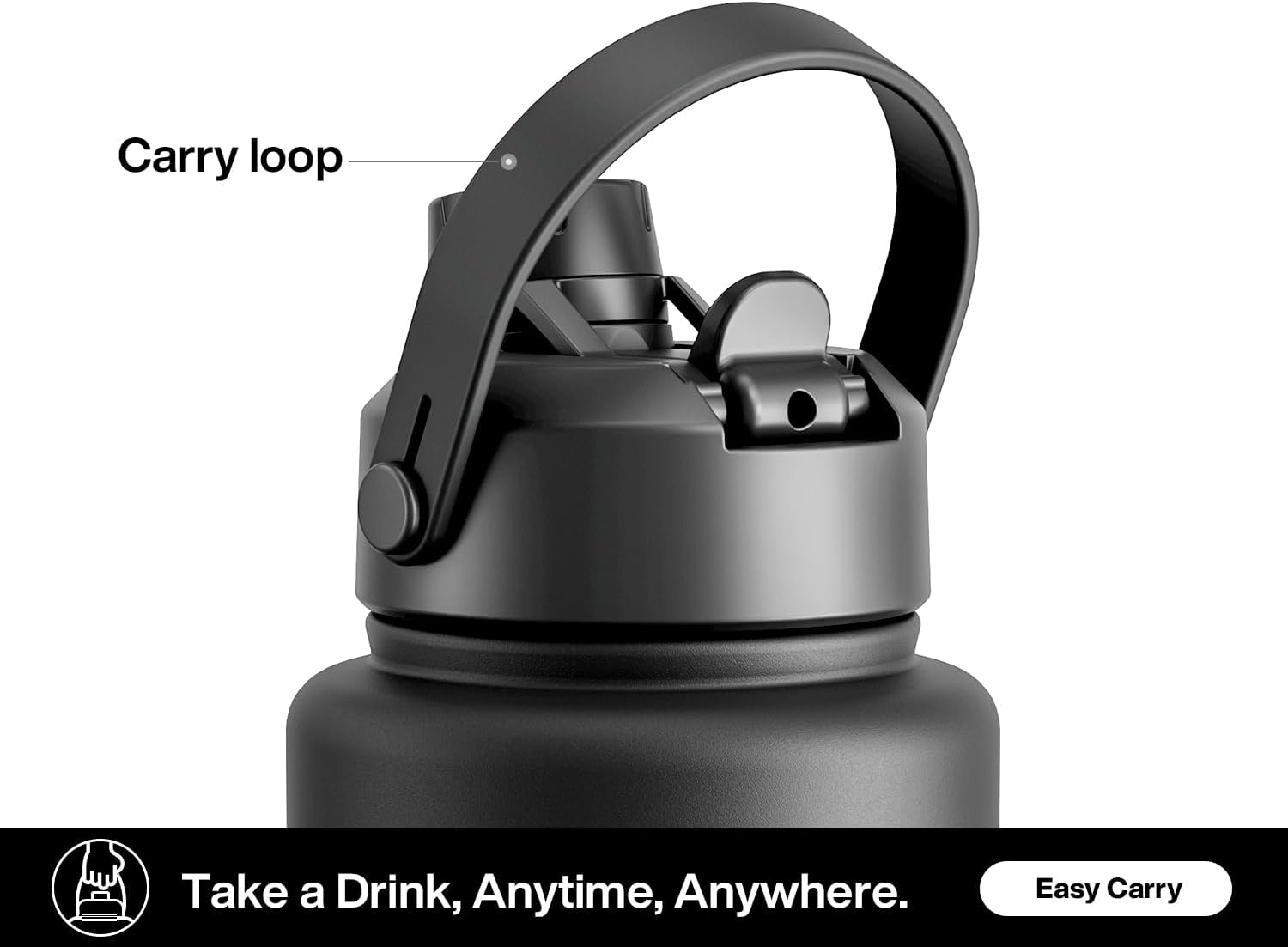 40 oz Insulated Water Bottle with 2-in-1 Straw and Spout Lid, Keep Cold 24H, Leak-Proof, BPA-Free, Double Wall