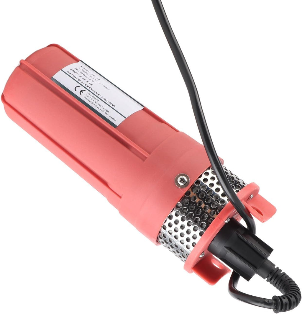 12V Submersible Deep Well Pump 1/2Inch, Solar Powered DC Water Pump Alternative Energy, 98ft Lift 6.5Lmin, High