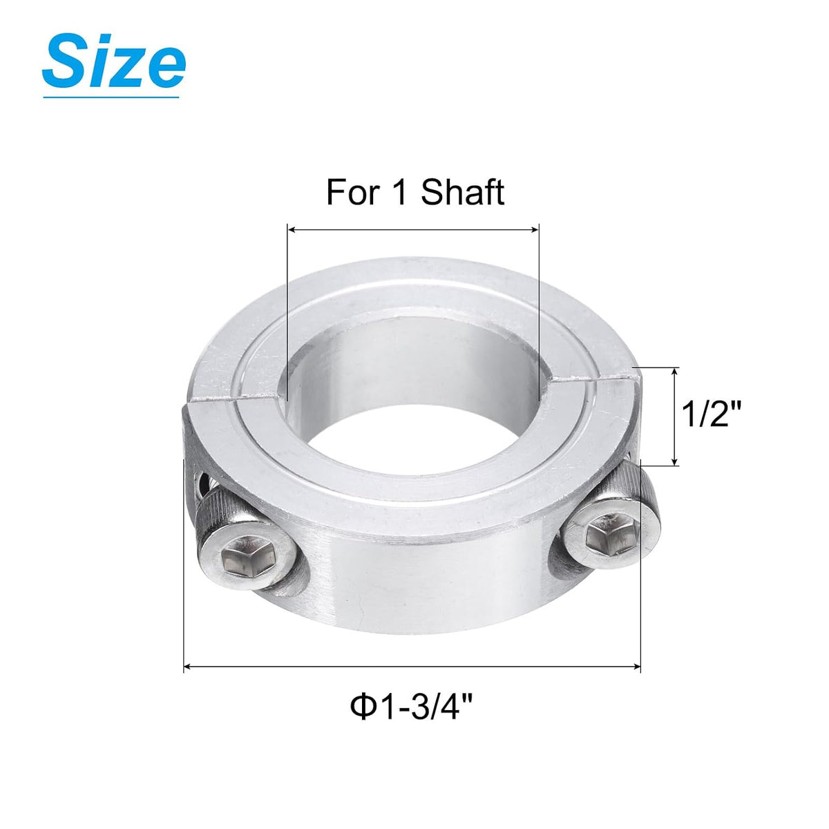 uxcell Double Split Clamp-On Shaft Collar for 1" Shaft, Aluminum Alloy