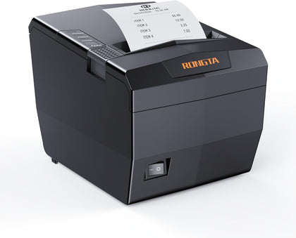 POS Receipt Printer, 80mm Thermal Printer with USB/Serial/Ethernet and Auto Cutter for Kitchen and Retail Use, Cash