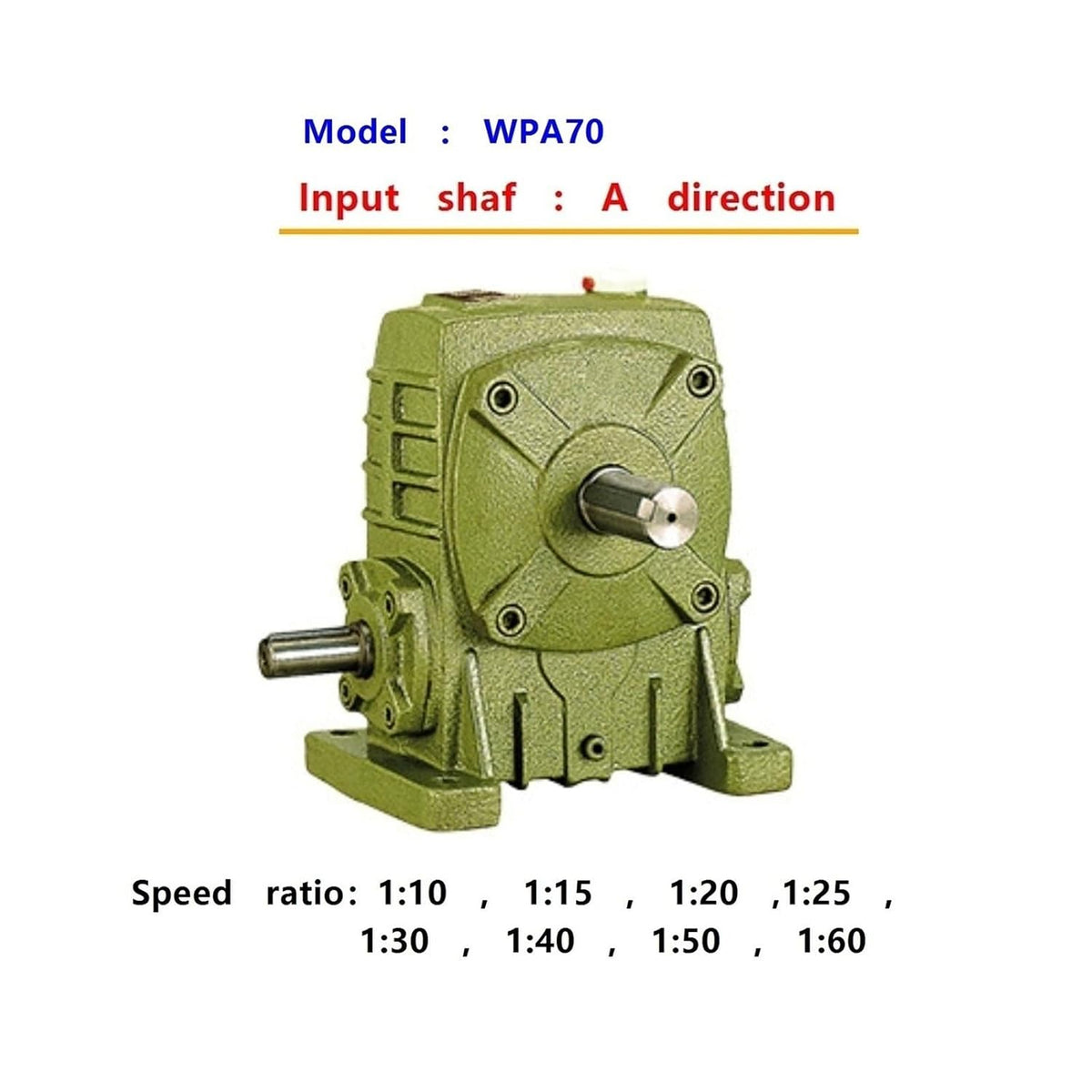 Worm Gear Reducer WPA-70-A Reducer, Speed Ratio 1:10~1:60
