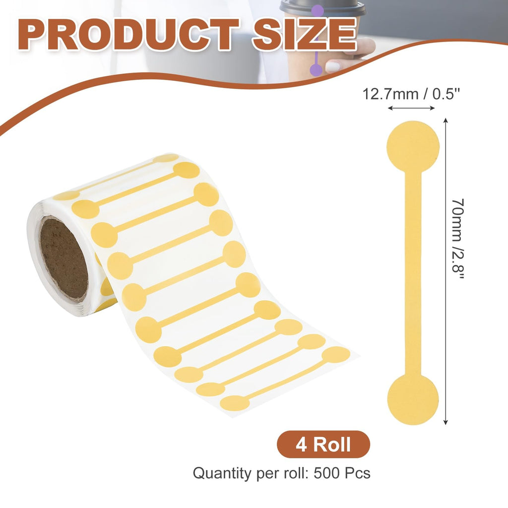 2000pcs 4Rolls Total Tamper Evident 2.8x0.5 Tamper Shipping Gold