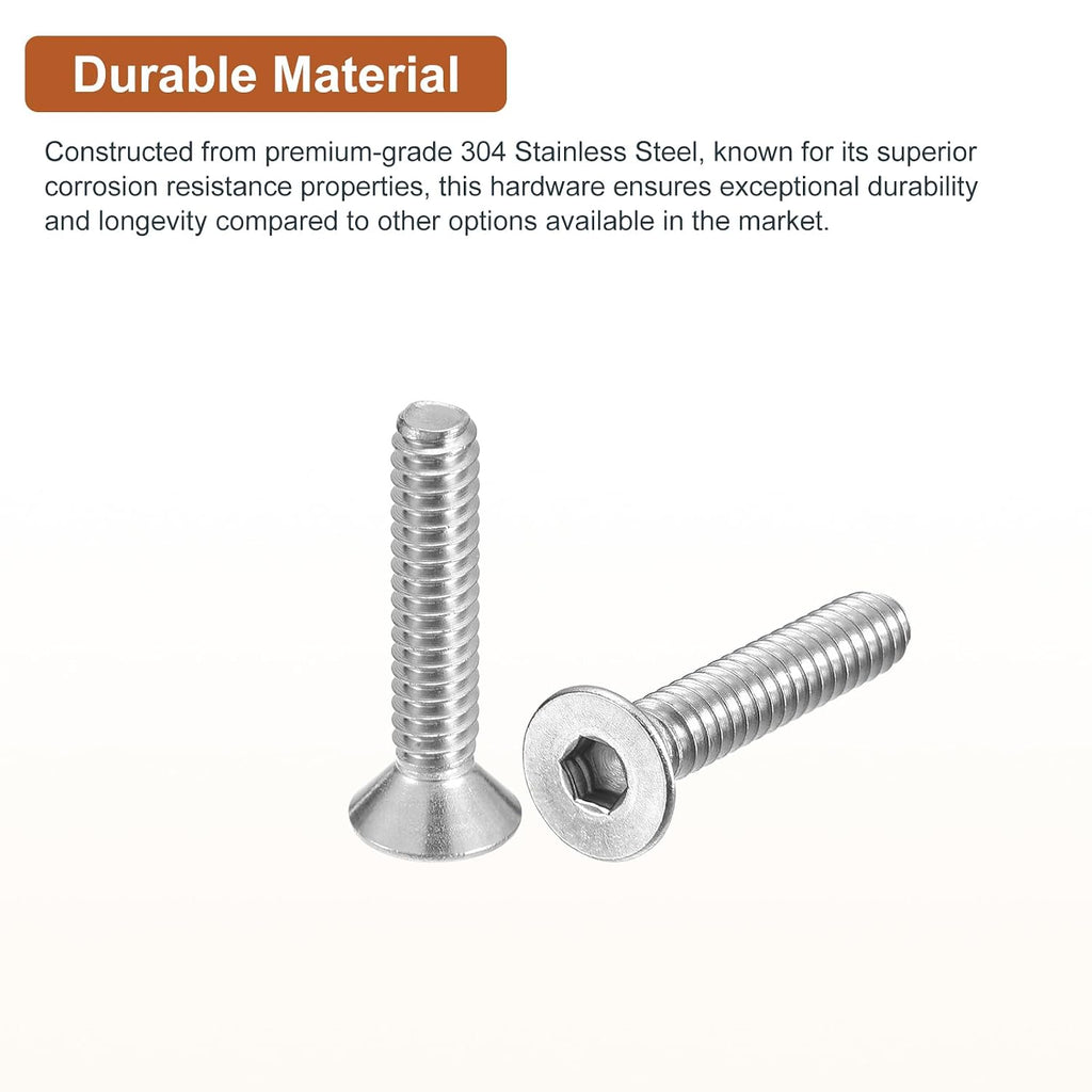 DTGN 50Pack #10-24x1 Flat Head Socket Cap Screws 304 Stainless Steel