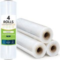 PSBM Stretch Wrap, 4 Rolls 15 Inch x 2000 Feet 60 Gauge Heavy Duty Clear Plastic Wrap Industrial Strength Shrink Film
