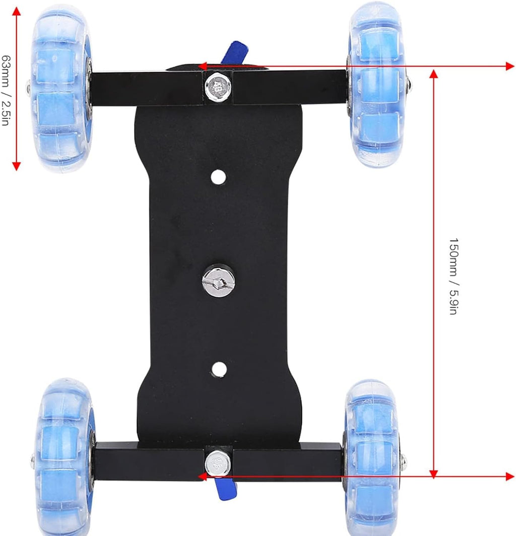 Camera Dolly Skater, Portable Camera Table Dolly Slider with 10kg Load Capacity Mini Desktop Roller Track Slider for