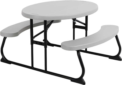 Kids Picnic Table, Folding Children’s Table Seats 4, UV‑Protected HDPE Top, Powder‑Coated Steel Frame