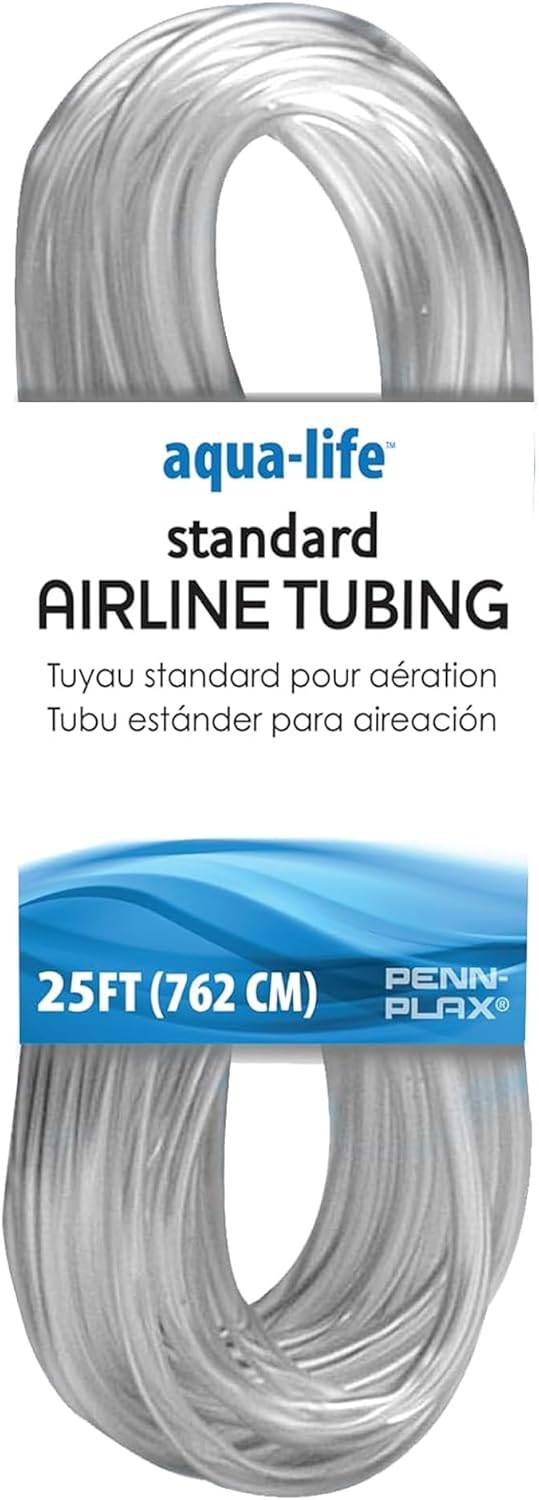 Aqua-Life Standard Airline Tubing - 3/16 Inch Flexible Airline Hose for Aquarium Pumps, Fish Tank Line for Air Stones