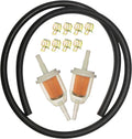 1/4 Fuel Line Hose Kit with 2 Inline Fuel Filters & 8 Clamps - for Lawn Mower, Small Engine, ATV