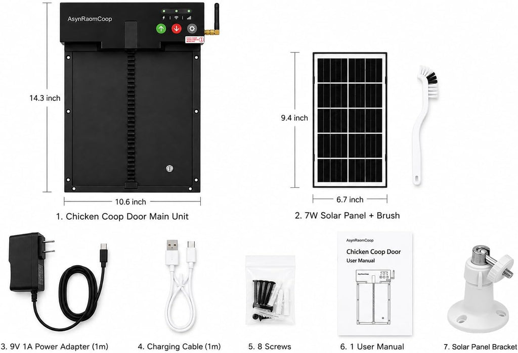 Automatic Chicken Coop Door,Solar Powered WiFi Chicken Door Opener with App