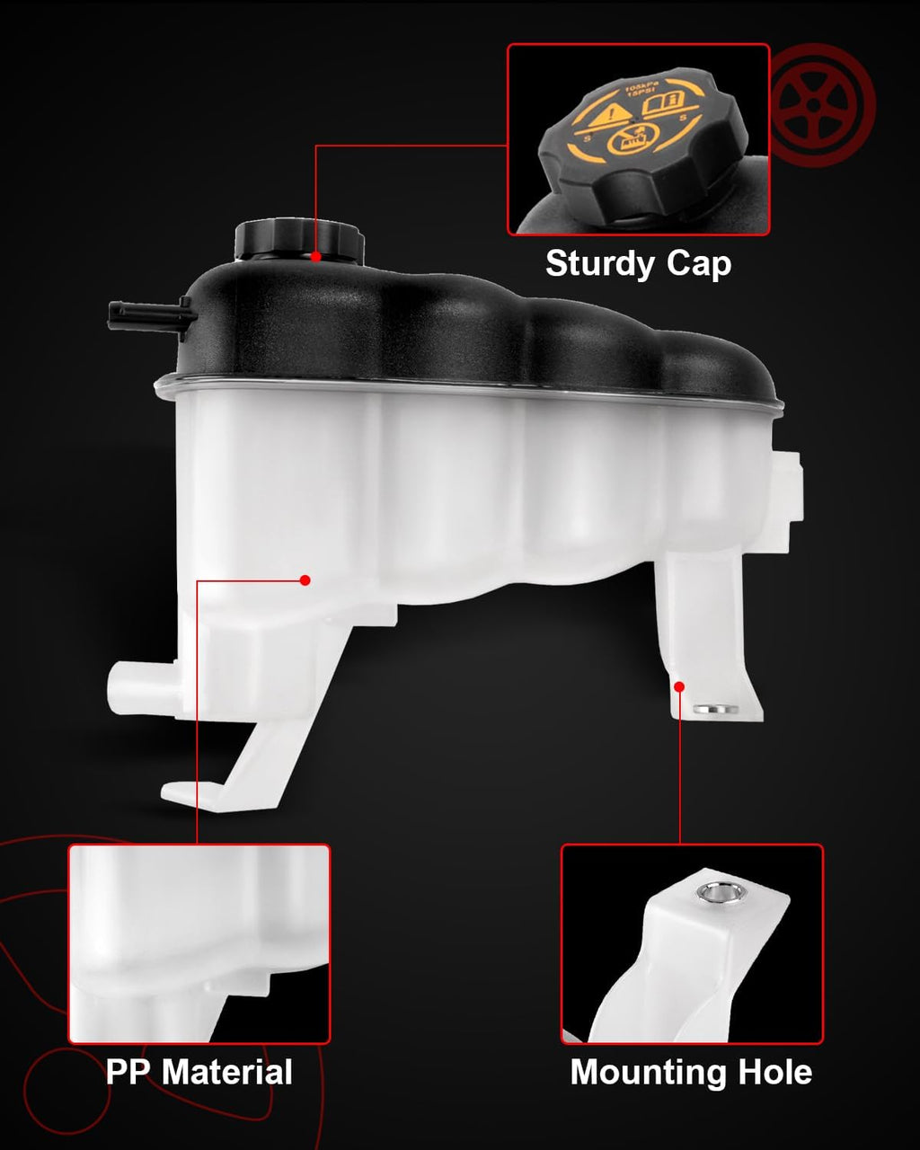Coolant Reservoir Tank Fits for 2007-2013 Silverado 1500, Sierra 1500