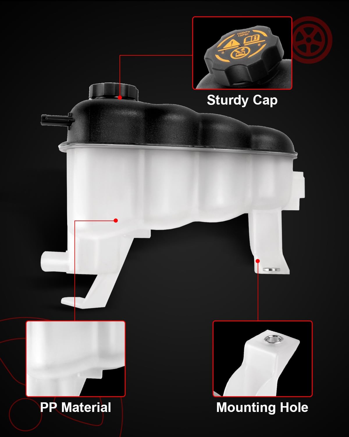 Coolant Reservoir Tank Fits for 2007-2013 Silverado 1500, Sierra 1500