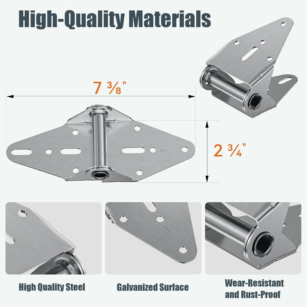 Garage Door Hinges and Rollers for 8' Height Garage Doors, Garage Door Hardware Kit Include Hinges, Rollers, Top