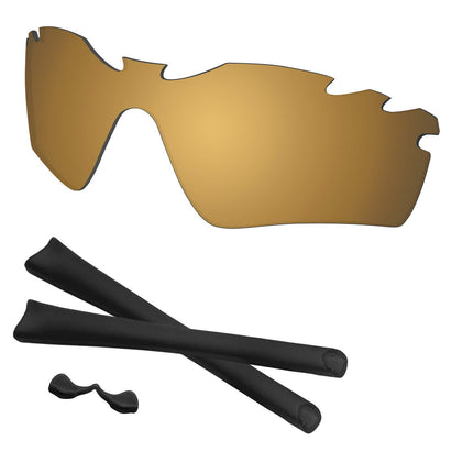 Metallic Bronze Mirror Radar Path Vented Lenses & Rubber Kits Replacement for Oakley Sunglass Polarized