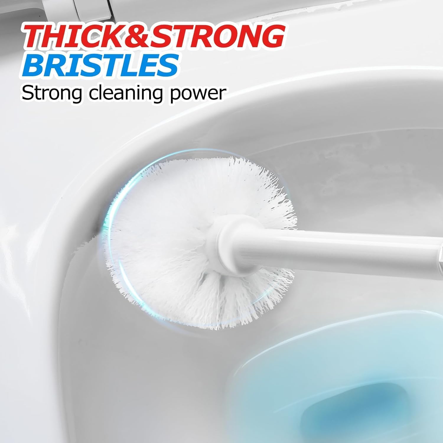 3IN1 Toilet Brush and Plunger Set with Holder Compact Cleaning Kit | White, long grip, suction cup, firm bristles