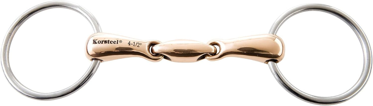 JP Stainless Steel Copper Mouth Oval Link Loose Ring Snaffle Bit
