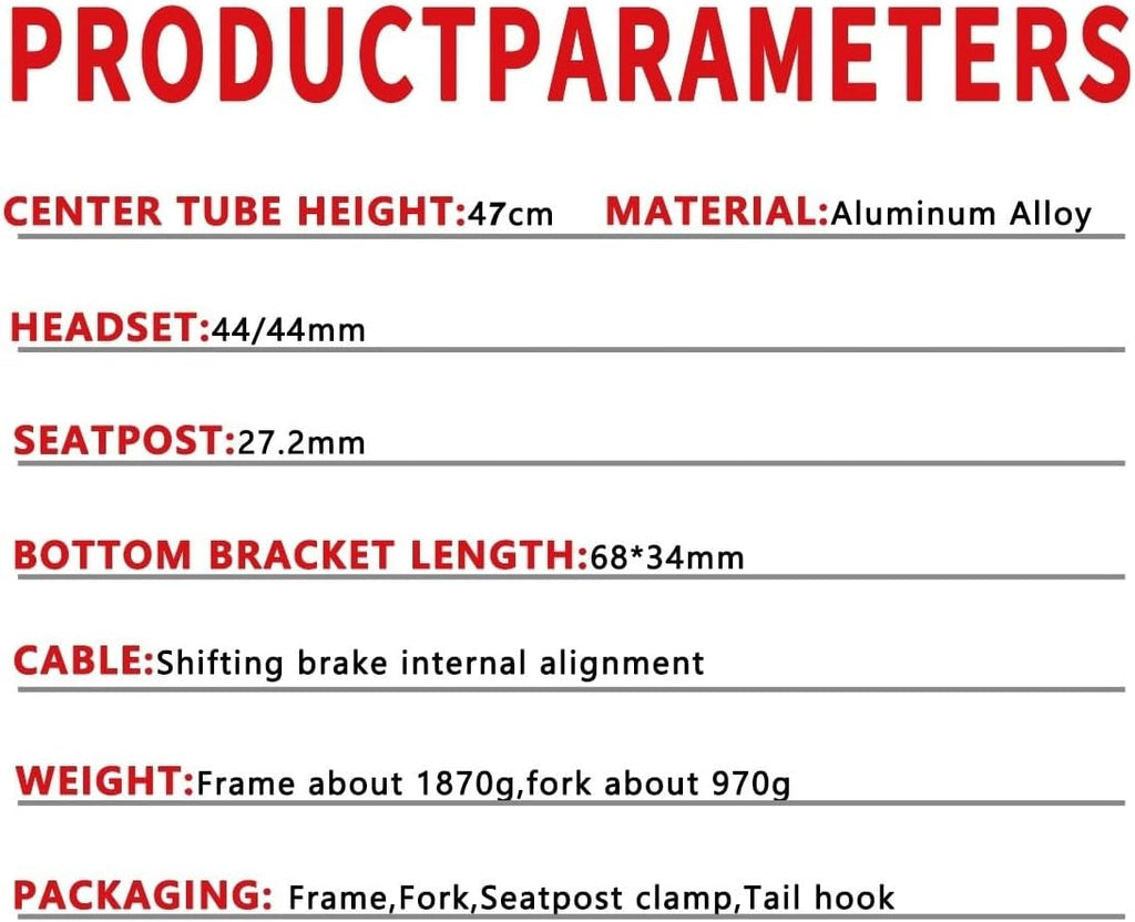Gravel Road Bike Frameset 700C Disc Brake Aluminum Alloy Bicycle Frames 47cm Cyclocross Bike Frame with Fork Routing