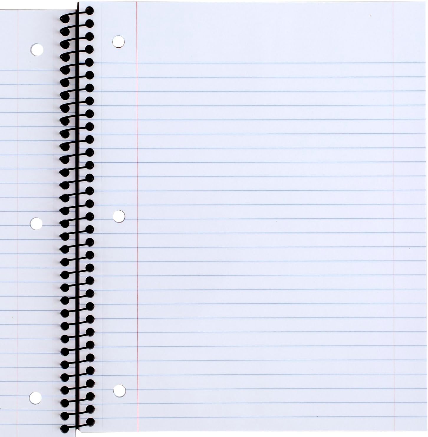 Spiral Notebooks, 1 Subject, Wide Ruled Paper, 8" x 10-1/2", 100 Sheets, Assorted Colors, 5 Pack (930093)