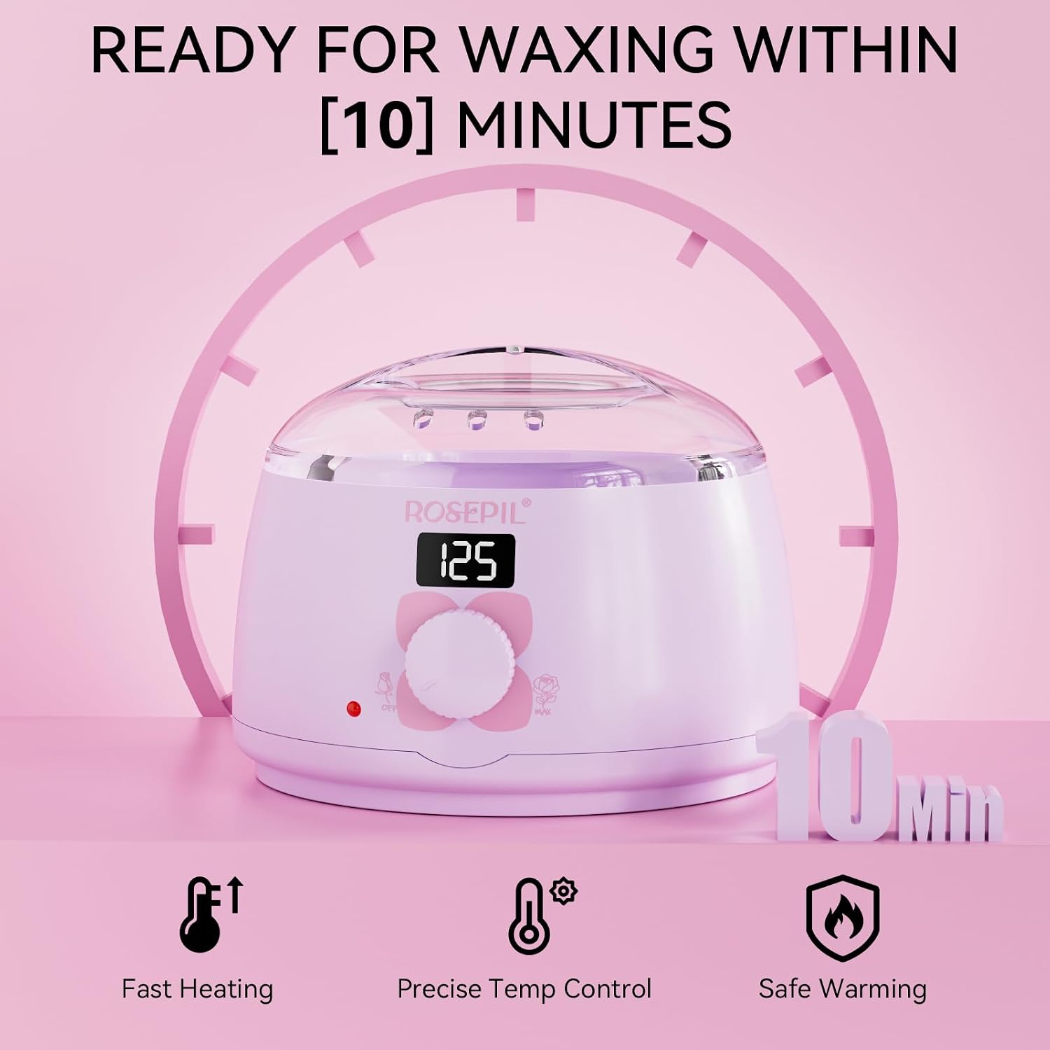 Digital Wax Warmer Waxing Kit for Women&Men-6pack Wax beads | Smart Temp Control, LCD Screen, Waxing beads 3 Colors*2