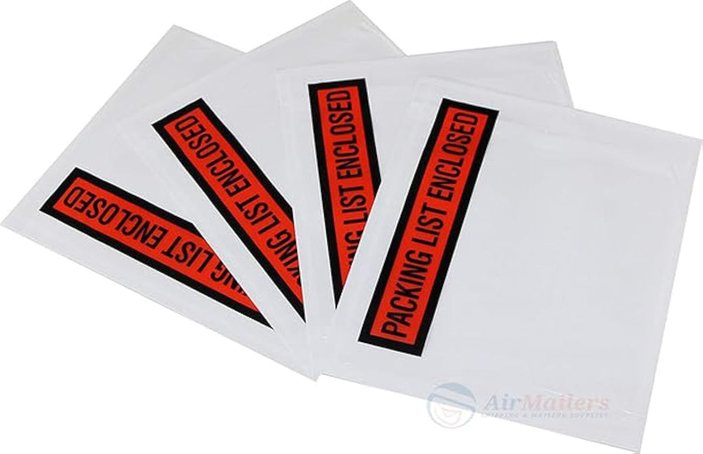 Packing List Enclosed Pouches (4.5" x 5.5") – Clear Adhesive Envelope Bag with Printing for Invoice Packing Slip –