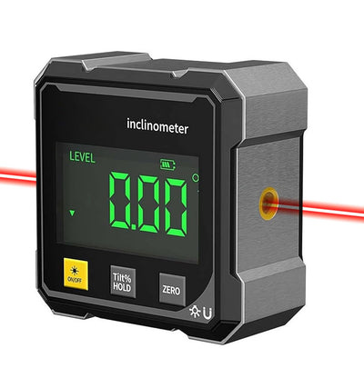 Digital Laser Angle Finder inclinometer, Protractor Tool, 4×90° High Accuracy, Large LED Display, Magnetic Base, USB Rechargeable, for Woodworking, Metalworking, Construction & DIY