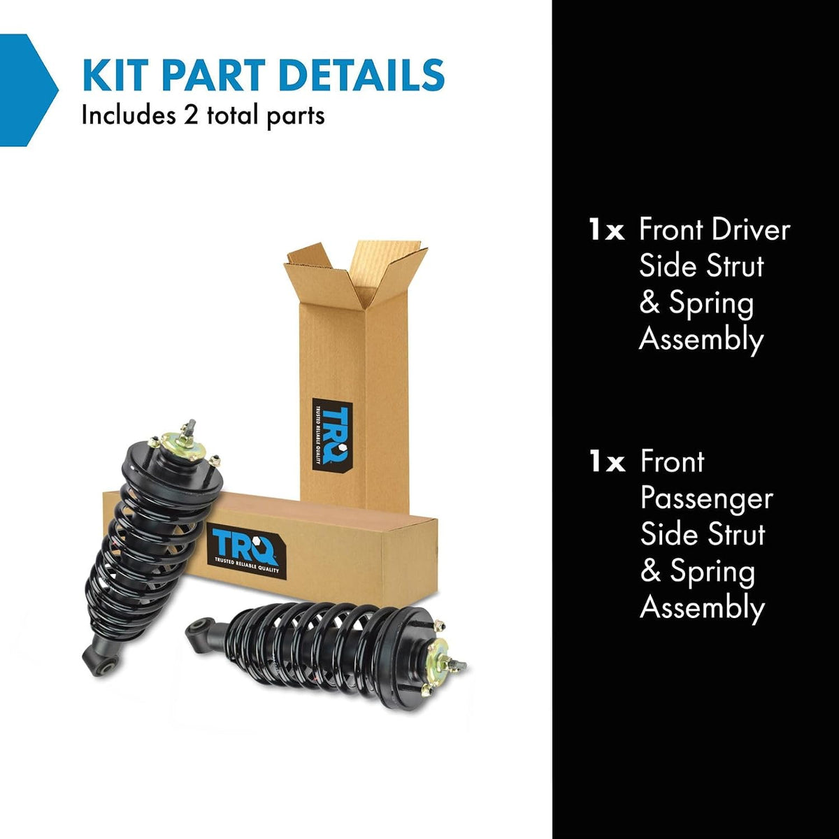 TRQ Front Strut and Spring Assembly Set 2 Piece