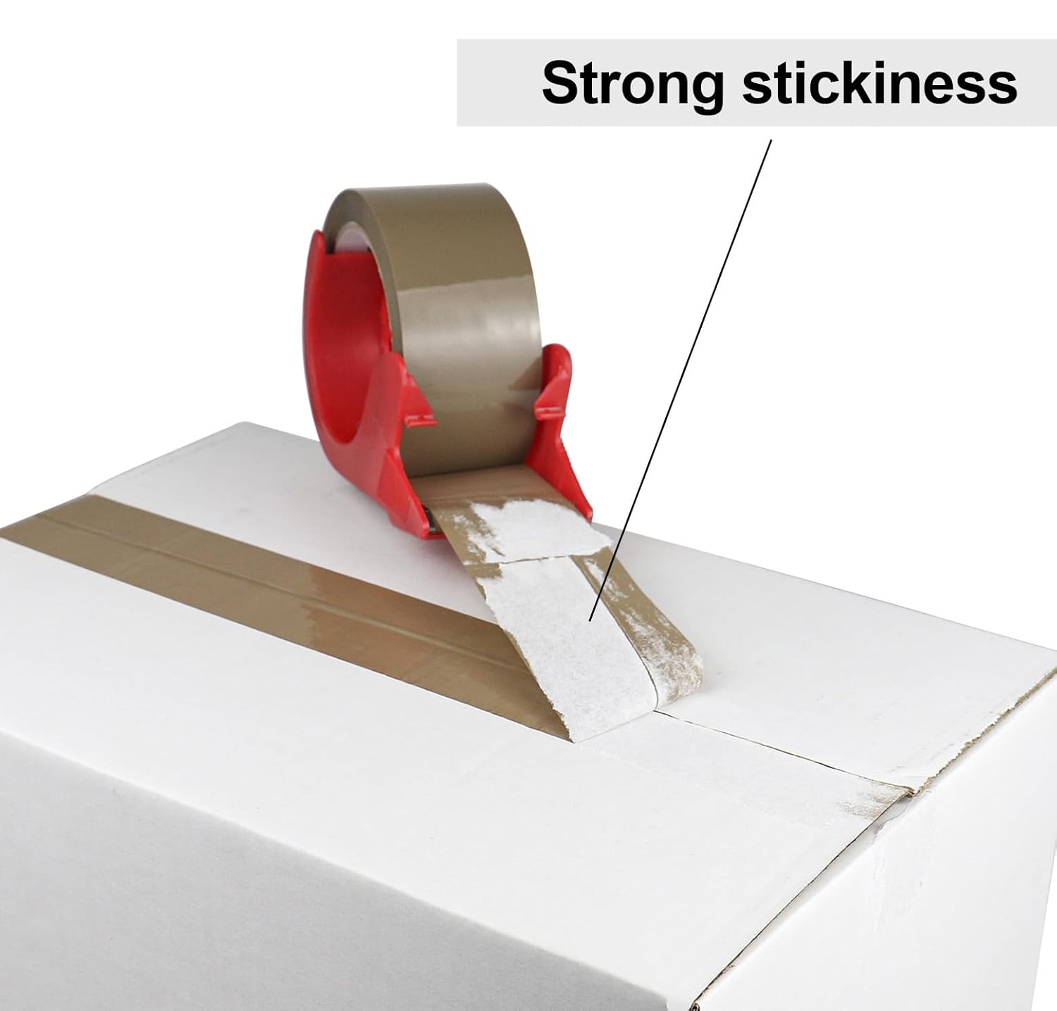 Brown Packing Tape with Dispenser, 2.4 Mil 1.88 Inch x 60 Yards, 6 Refills Rolls Packaging Tape for Moving, Shipping