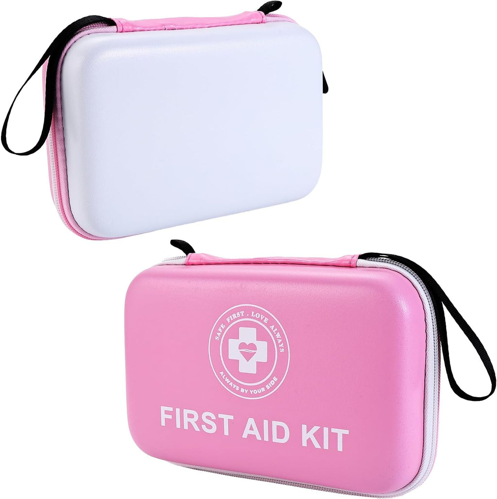 Premium First Aid Kit - 305 Piece Dual-Color Emergency Kit with Hard Shell & Fluorescent Interior Coating, Compact