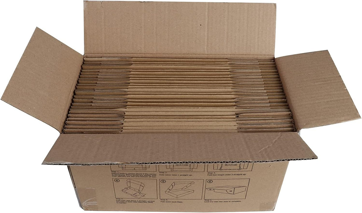 25 Pack 13x10x2 inch Cardboard Shipping Boxes, Brown Mailing Box