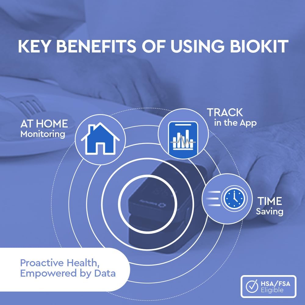 Biokit | Digital First Aid Kit | 3-in-1 Smart At-Home Health Monitoring System | Blood Pressure Cuff | Touchless